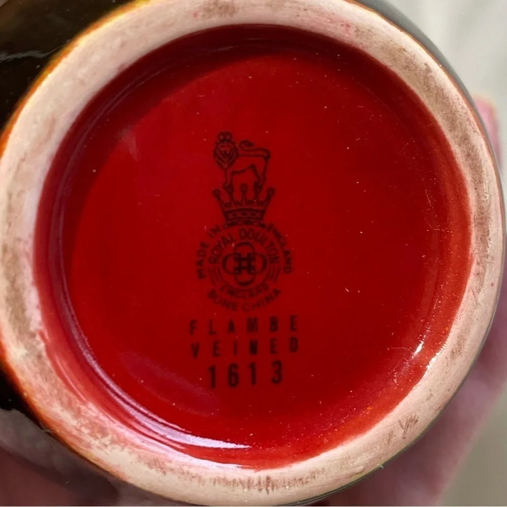 Vintage Circa 1930 Royal Doulton Flambe Veined Bud Vase 1613 - Picture 8 of 8